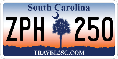 SC license plate ZPH250