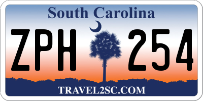SC license plate ZPH254
