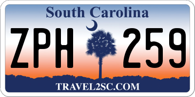 SC license plate ZPH259