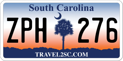 SC license plate ZPH276