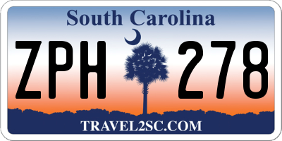 SC license plate ZPH278