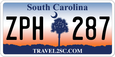 SC license plate ZPH287