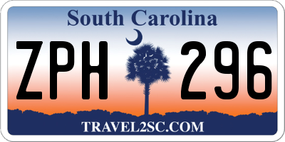 SC license plate ZPH296