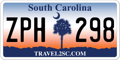 SC license plate ZPH298