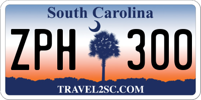 SC license plate ZPH300