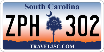 SC license plate ZPH302