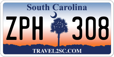 SC license plate ZPH308