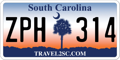 SC license plate ZPH314