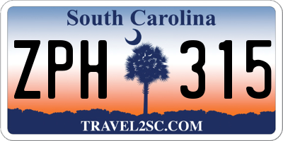 SC license plate ZPH315
