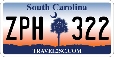 SC license plate ZPH322