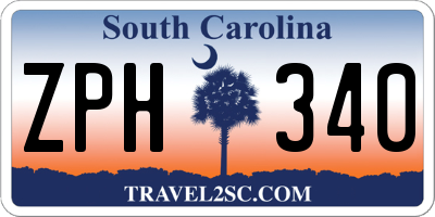 SC license plate ZPH340
