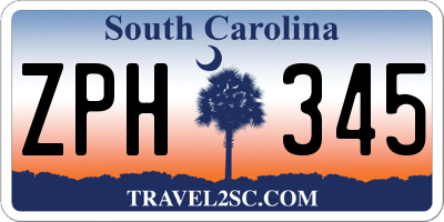 SC license plate ZPH345