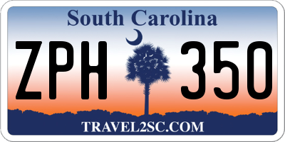 SC license plate ZPH350
