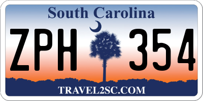 SC license plate ZPH354