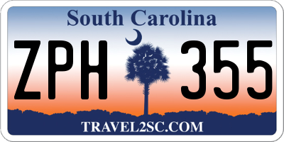 SC license plate ZPH355