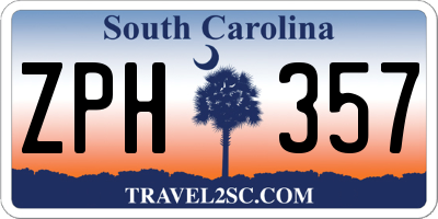 SC license plate ZPH357