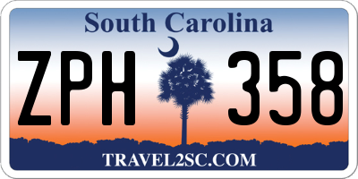 SC license plate ZPH358