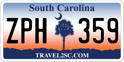 SC license plate ZPH359