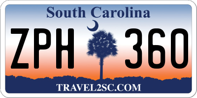 SC license plate ZPH360