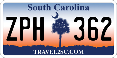SC license plate ZPH362