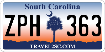 SC license plate ZPH363