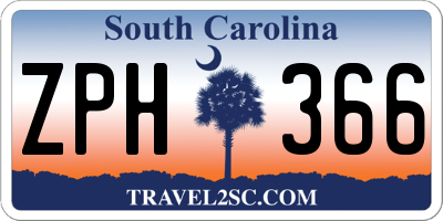 SC license plate ZPH366