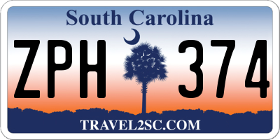 SC license plate ZPH374