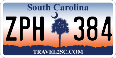 SC license plate ZPH384