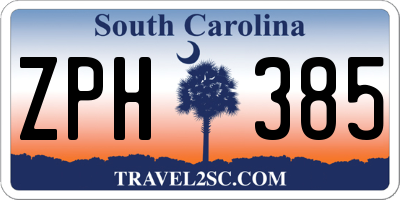 SC license plate ZPH385