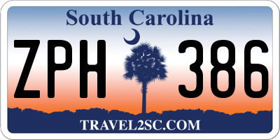 SC license plate ZPH386