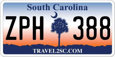 SC license plate ZPH388