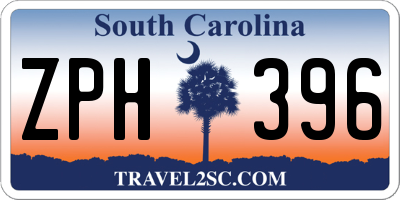 SC license plate ZPH396