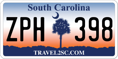 SC license plate ZPH398