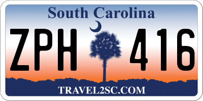 SC license plate ZPH416