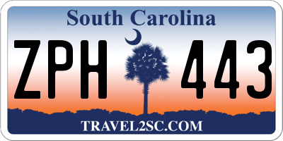 SC license plate ZPH443