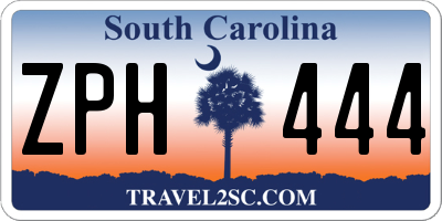SC license plate ZPH444