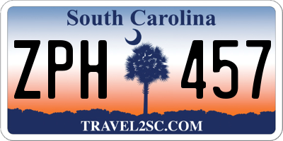 SC license plate ZPH457