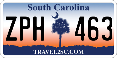 SC license plate ZPH463