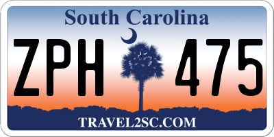 SC license plate ZPH475