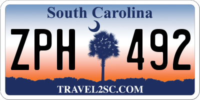 SC license plate ZPH492