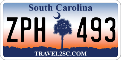 SC license plate ZPH493