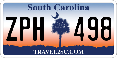 SC license plate ZPH498