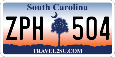 SC license plate ZPH504