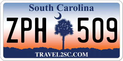 SC license plate ZPH509