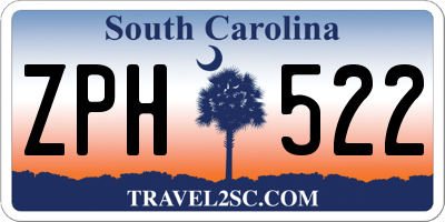 SC license plate ZPH522