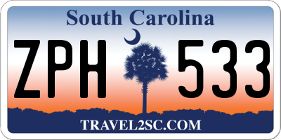 SC license plate ZPH533