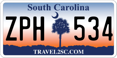 SC license plate ZPH534