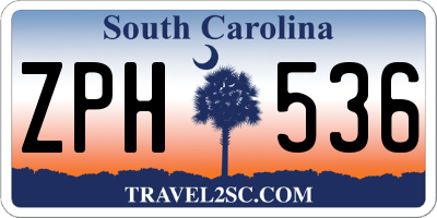 SC license plate ZPH536