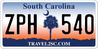 SC license plate ZPH540