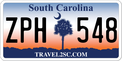 SC license plate ZPH548